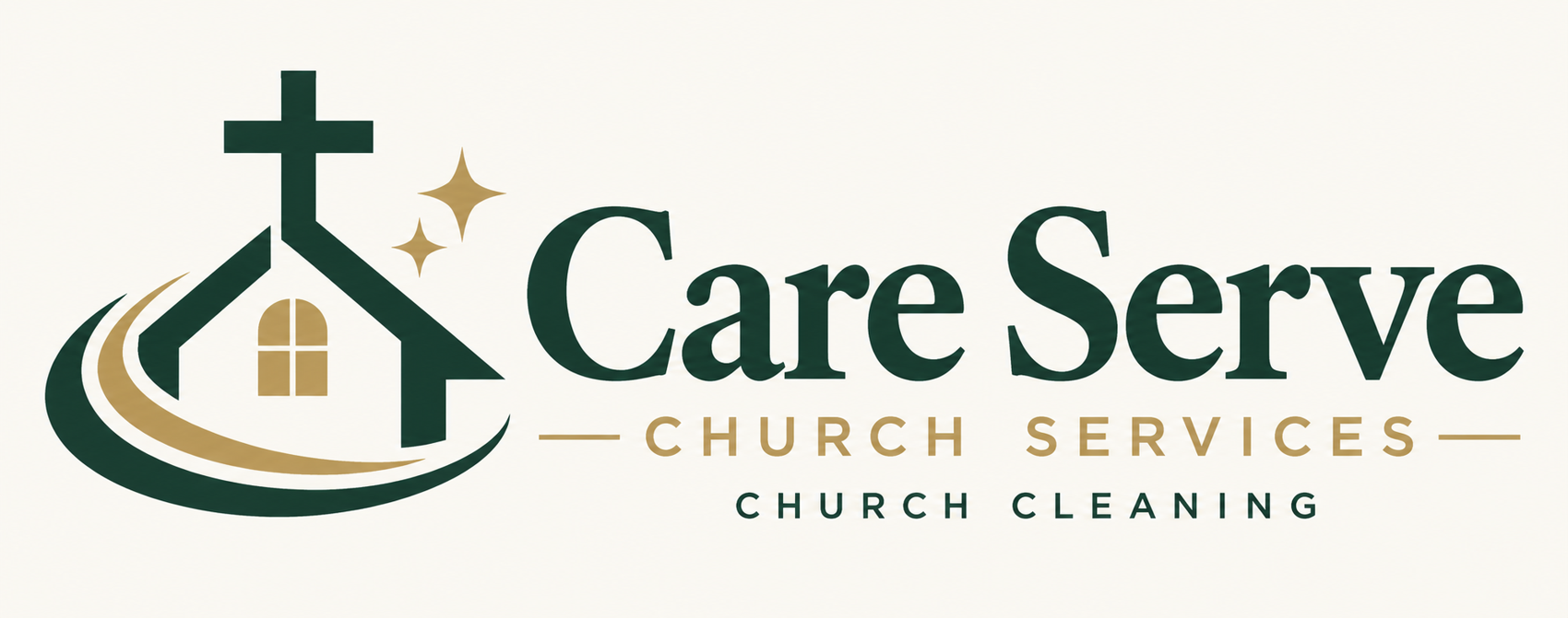 Care Serve Church Services — cross and cleaning emblem